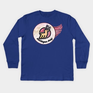 Michigan Stags Hockey Kids Long Sleeve T-Shirt